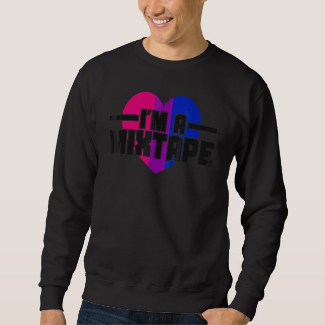 Bisexual Bi Pride Flagga I är en mixtape Lång Ärmad Tröja (Framsida)