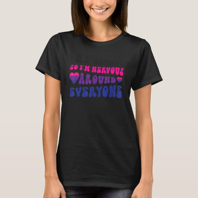 Bisexual Bi Pride Flagga jag är Bisexual så jag är T Shirt (Framsida)