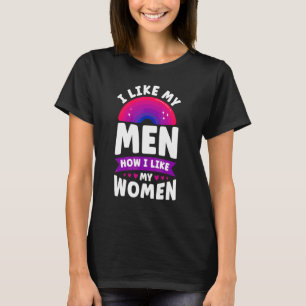 Bisexual Bi Pride Flagga jag gillar Manar hur jag  T Shirt