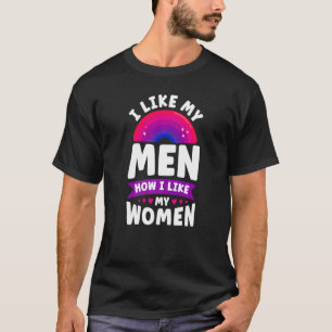 Bisexual Bi Pride Flagga jag gillar Manar hur jag  T Shirt
