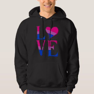 Bisexual Bi Pride Flagga Kärlek Support Manar Wome Hoodie