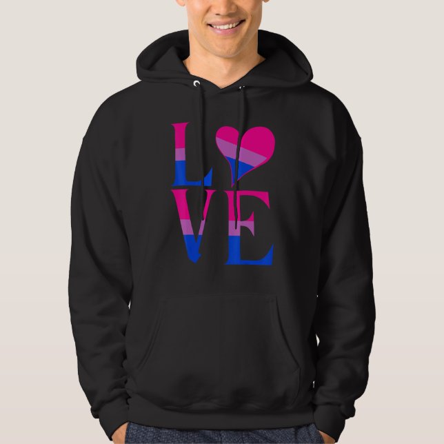 Bisexual Bi Pride Flagga Kärlek Support Manar Wome Hoodie (Framsida)