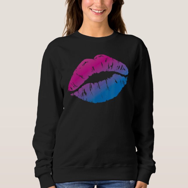 Bisexual Bi Pride Flagga Kiss Mouth 1 T Shirt (Framsida)