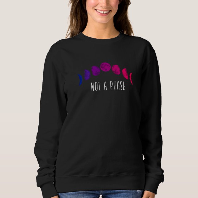 Bisexual Bi Pride Flagga Måne Inte en fas T Shirt (Framsida)
