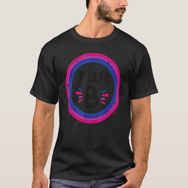 Bisexual Bi Pride Flagga Team B T Shirt (Framsida)