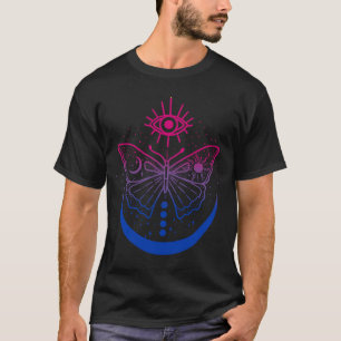 Bisexual Bi Pride Moon and Butterfly LGBTQ LGBT Ga T Shirt