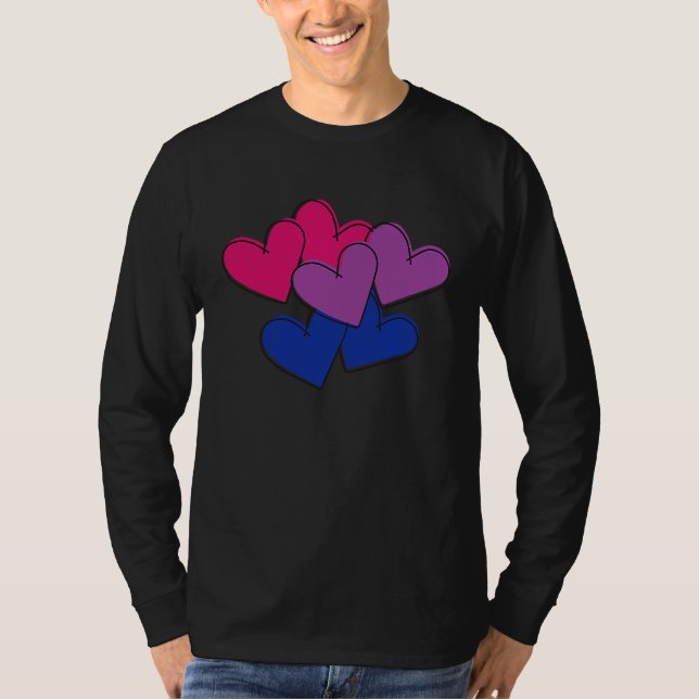 Bisexual Bi Pride Valentine's Day LGBTQ LGBT Subtl T Shirt (Framsida)