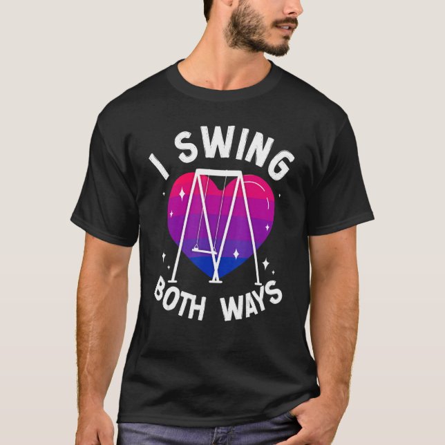 Bisexual Bi-Pridet Flagga Pun Swing I Swing Båda g T Shirt (Framsida)