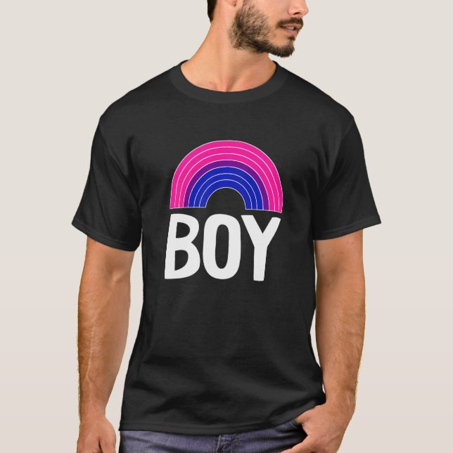 Bisexual Boy Rainbow Lgbt Q Coola Subtle Bi Pride  T Shirt (Framsida)