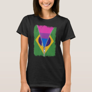 Bisexual Brasilien Flagga Zip Brazilian Lgbt Pride T Shirt