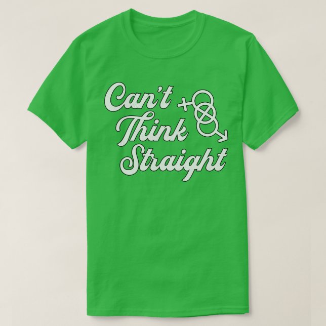 Bisexual Cant Tänka Rak Gays Lesbisk Lgbt T Shirt (Design framsida)