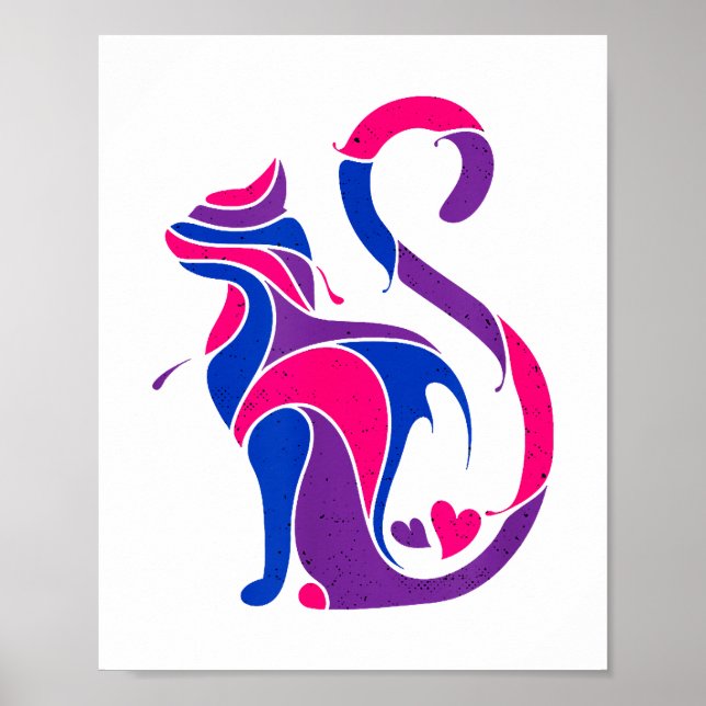 Bisexual Cat LGBT Ally Support Cat Lover Pride Mon Poster (Framsidan)