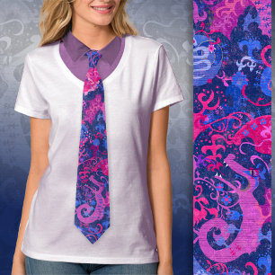 Bisexual Dragon Damask - Bi Pride Flagga Färg Slips