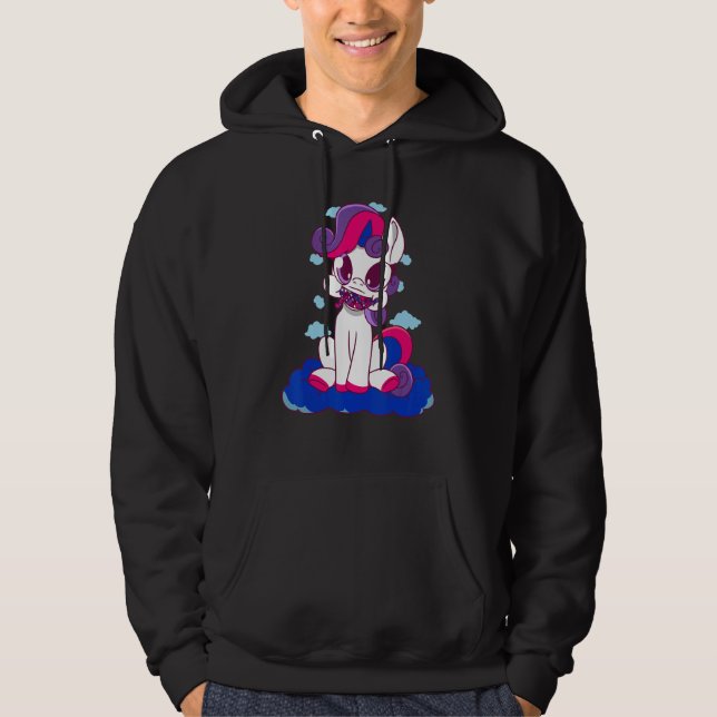 Bisexual Dragon Fire Bisexual Flagga LGBT Bi Pride Hoodie (Framsida)