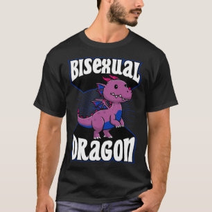 Bisexual Dragon LGBTQ Mythical Bisexual Pride Flag T Shirt