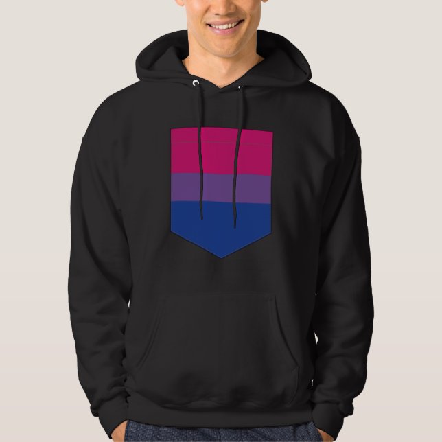 Bisexual Flag Printed Bag Bisexual Pride Hoodie (Framsida)