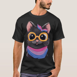 Bisexual Flagga a Cute Cat for Bi Community a T Shirt