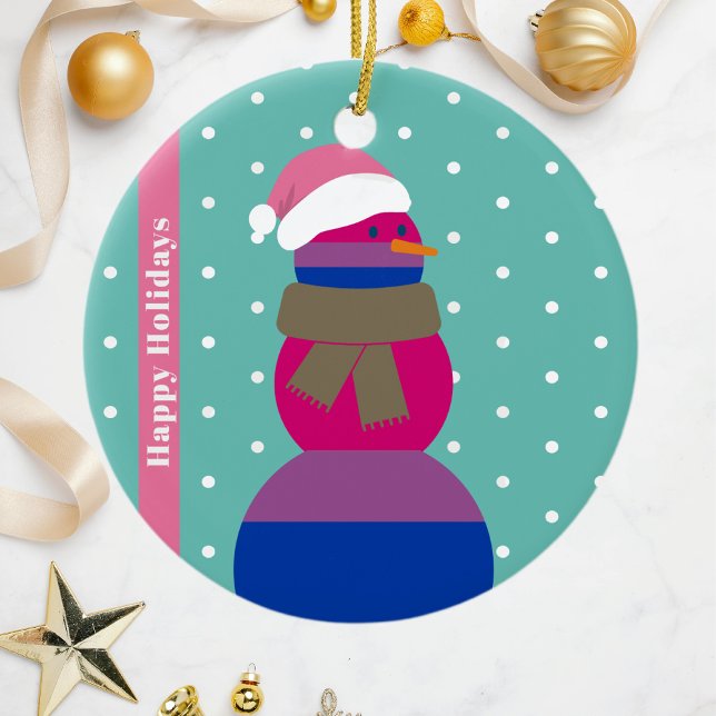 Bisexual flagga christmas gift snögubbe Ornament (Skapare uppladdad)