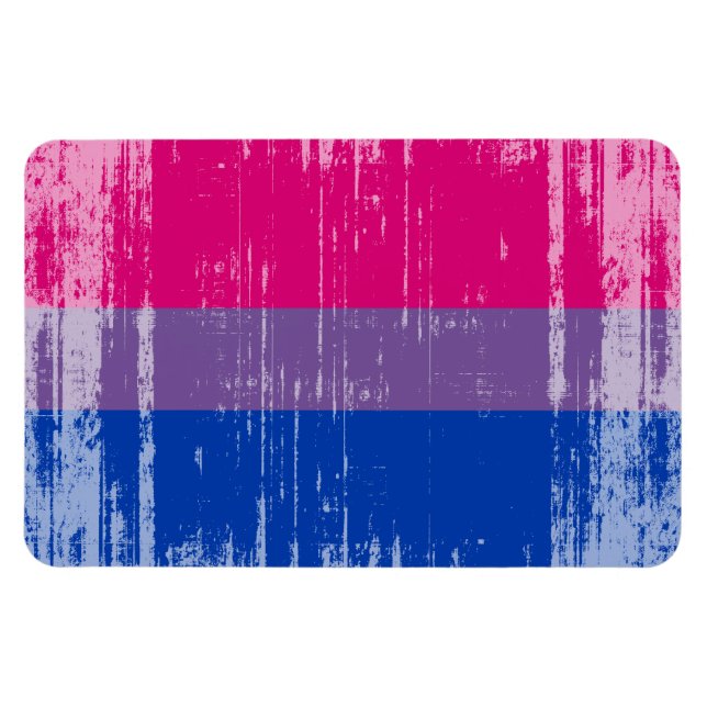 BISEXUAL FLAGGA DISTRESSED -.png Magnet (Horisontell)