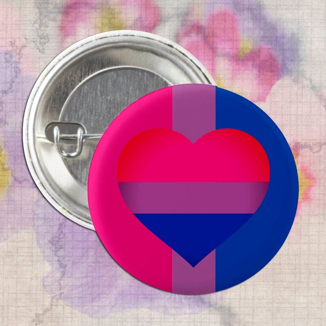 Bisexual Flagga Heart & Pride community /gender fl Knapp (Skapare uppladdad)