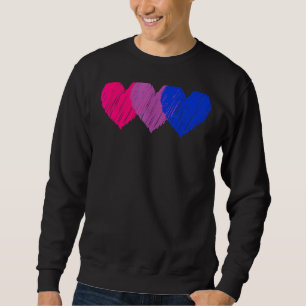 Bisexual Flagga Hearts Kärlek Lgbt Bi Pride Lång Ärmad Tröja