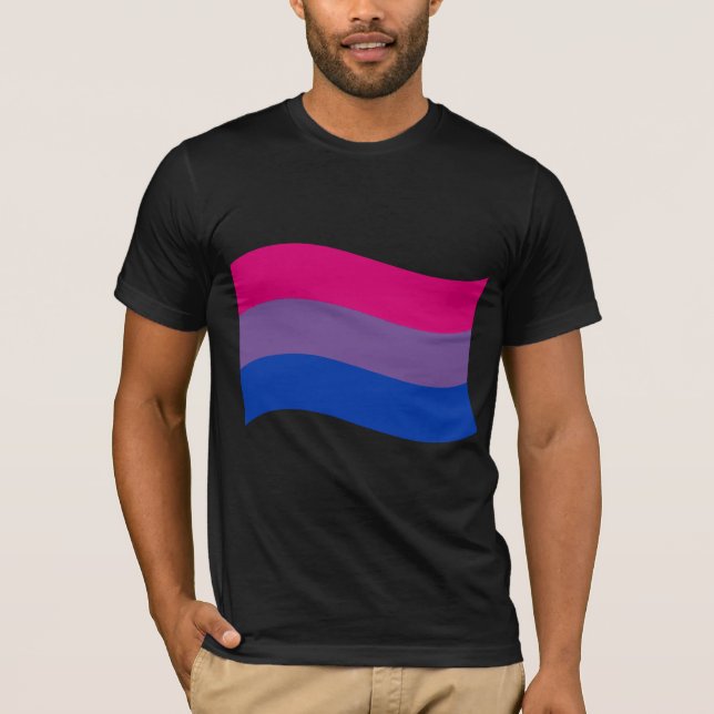BISEXUAL FLAGGA WAVING T-SHIRT (Framsida)