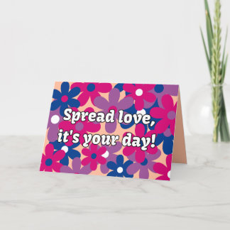 Bisexual Flower Birthday Card Kort