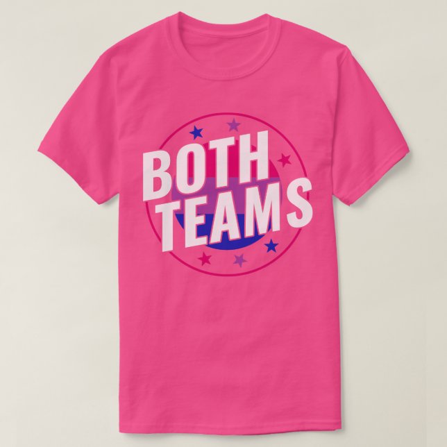 Bisexual Funny Bi Båda team LGBT T Shirt (Design framsida)