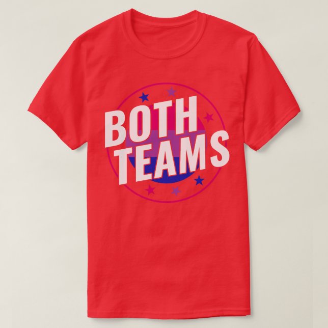 Bisexual Funny Bi Båda team LGBT T Shirt (Design framsida)