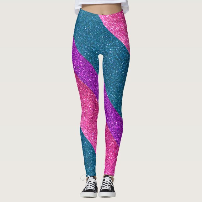 Bisexual Gay pride Glitter HBT TQ Queer Leggings (Framsida)