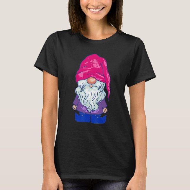 Bisexual Gnome Beanie Bisexual Pride LGBTQ Bisexua T Shirt (Framsida)