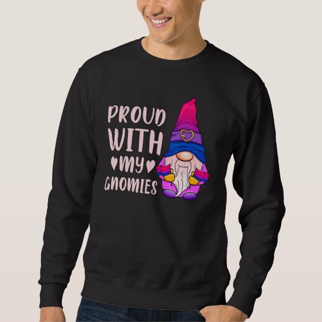 Bisexual Gnome LGBT Pride Bi Färg Lång Ärmad Tröja (Framsida)