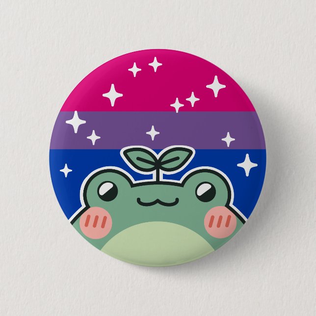 Bisexual HBT-Pride Flagga Frog Button Knapp (Framsida)