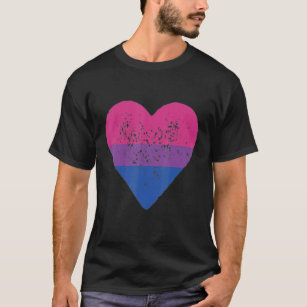 Bisexual Heart Bisexuality Bi Kärlek Flagga Lgbtq  T Shirt