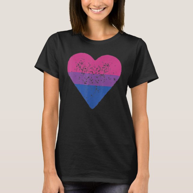 Bisexual Heart Bisexuality Bi Love Flag LGBTQ Prid T Shirt (Framsida)