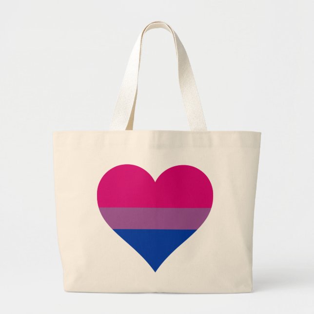 Bisexual Heart LGBTQ-Pride Flagga Jumbo Tygkasse (Framsidan)