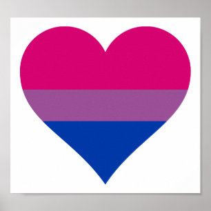 Bisexual Heart LGBTQ-Pride Flagga Poster