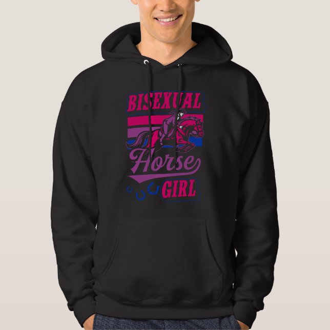 Bisexual Horse Girl Bisexual Pride Horse  Equestri Hoodie (Framsida)