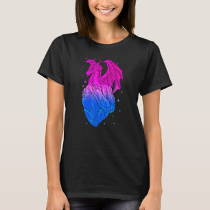 Bisexual Ice Dragon Bi Pride Flagga Färg Winter Sn T Shirt