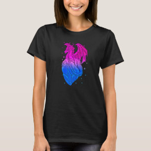 Bisexual Ice Dragon Bi Pride Flagga Färg Winter Sn T Shirt