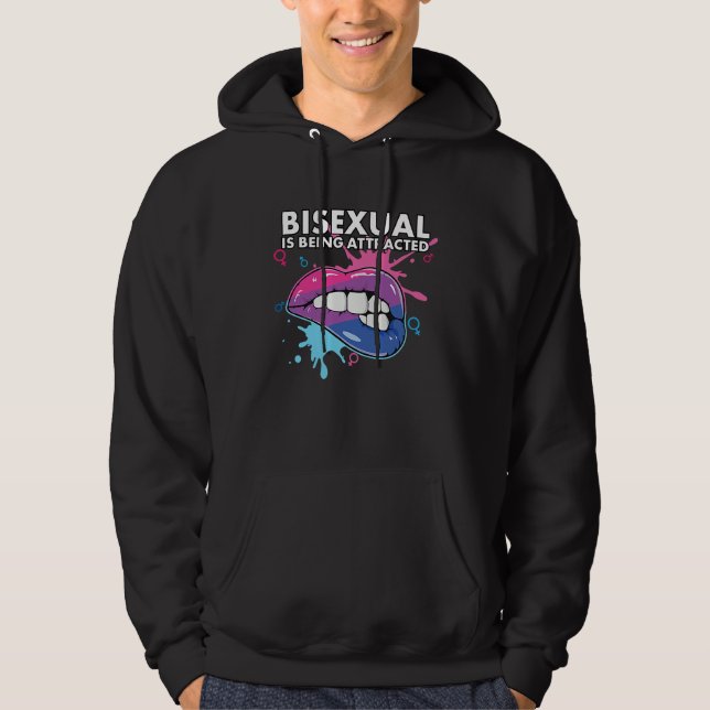 Bisexual Is Being Attracted Rainbow Pride Bisexual Hoodie (Framsida)