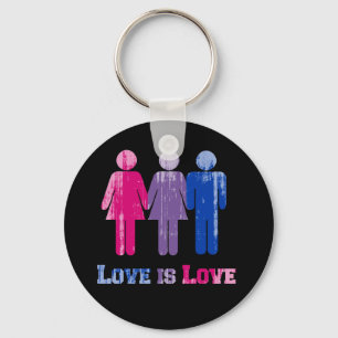 Bisexual Kärlek är Kärlek drabbat.png Nyckelring