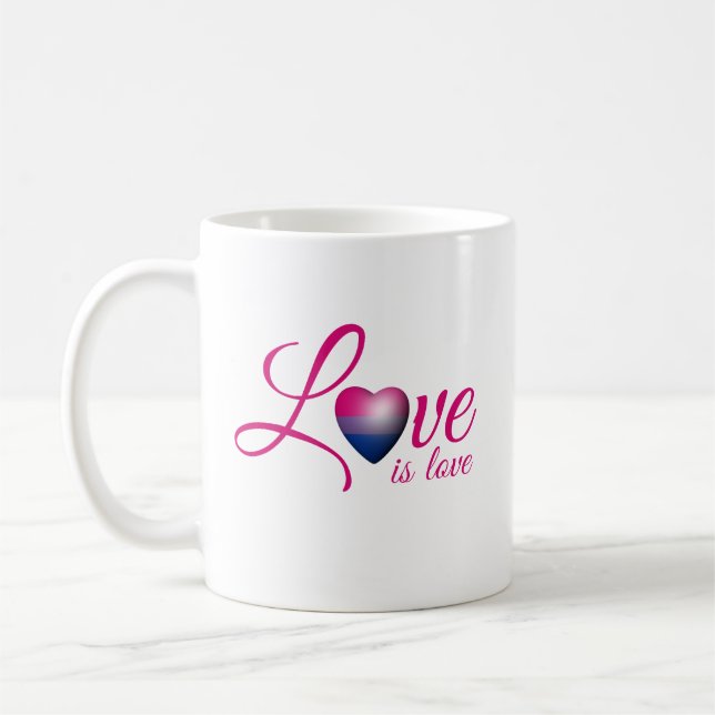 BISEXUAL KÄRLEK ÄR -.png Kaffemugg (Vänster)