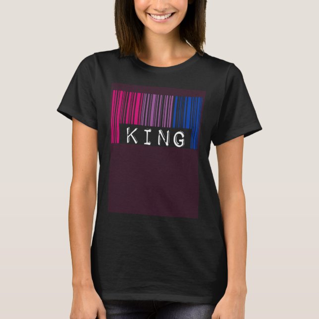 Bisexual King Barcode Trendy Bisexual Pride Flag A T Shirt (Framsida)