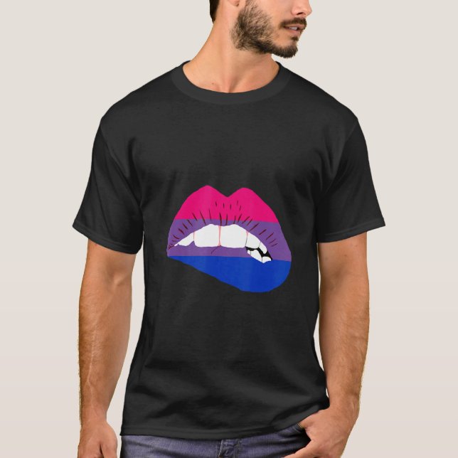 Bisexual Läppar Bi Pride Bisexual Flagga LGBTQ Bis T Shirt (Framsida)
