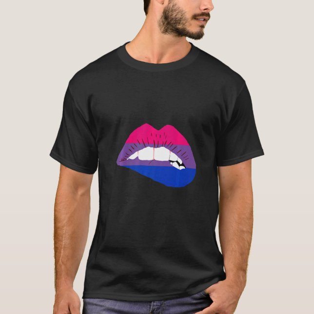 Bisexual Läppar Bi Pride Bisexual Flagga LGBTQ Bis T Shirt (Framsida)