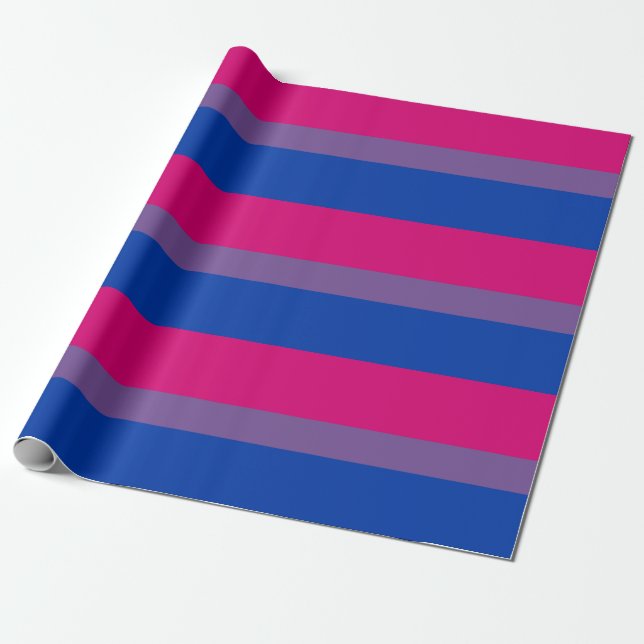 Bisexual LGBTQ-Pride Flagga Stripe Mönster Rosa Presentpapper (Utrullad)