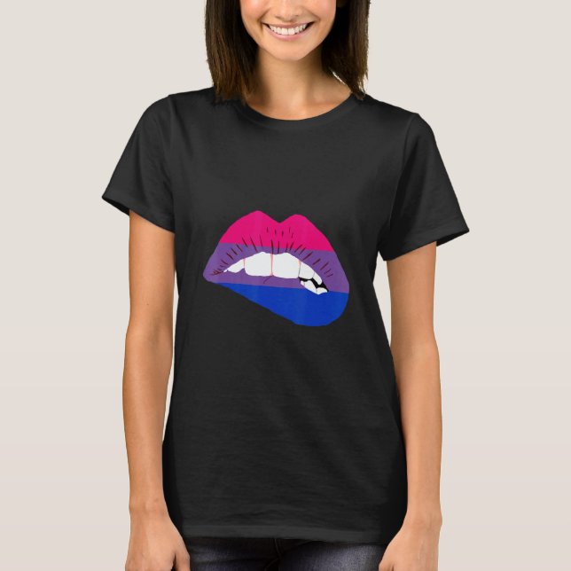Bisexual Lips Bi Pride Bisexual Flag LGBTQ Bisexua T Shirt (Framsida)