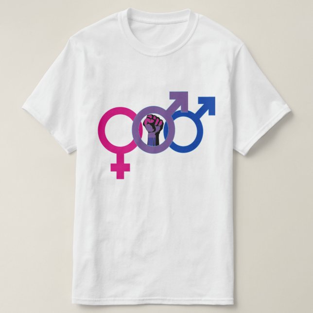 Bisexual Man Power LGBTQ+ T-shirt (Design framsida)