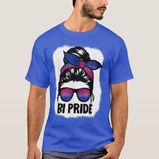 Bisexual Messy Bun LGBT-Q Coola Subtle Bi Pride Fl T Shirt